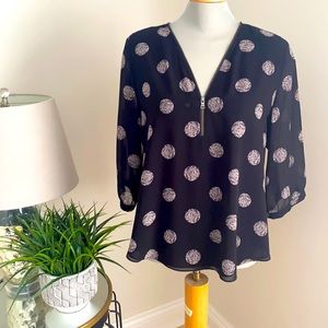 Black polkadot blouse